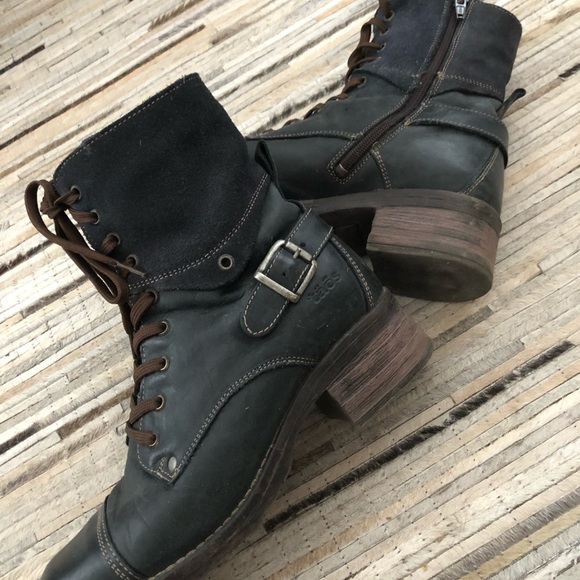 Taos crave blue ink leather suede boots - Picture 2 of 10